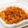 The excellent pasta with meat sauce of Il Ristoro dello Sciatore