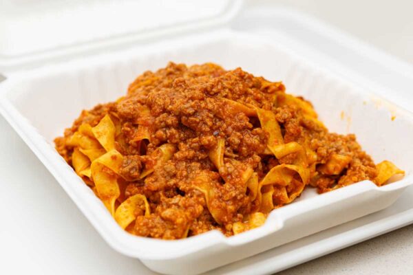 The excellent pasta with meat sauce of Il Ristoro dello Sciatore